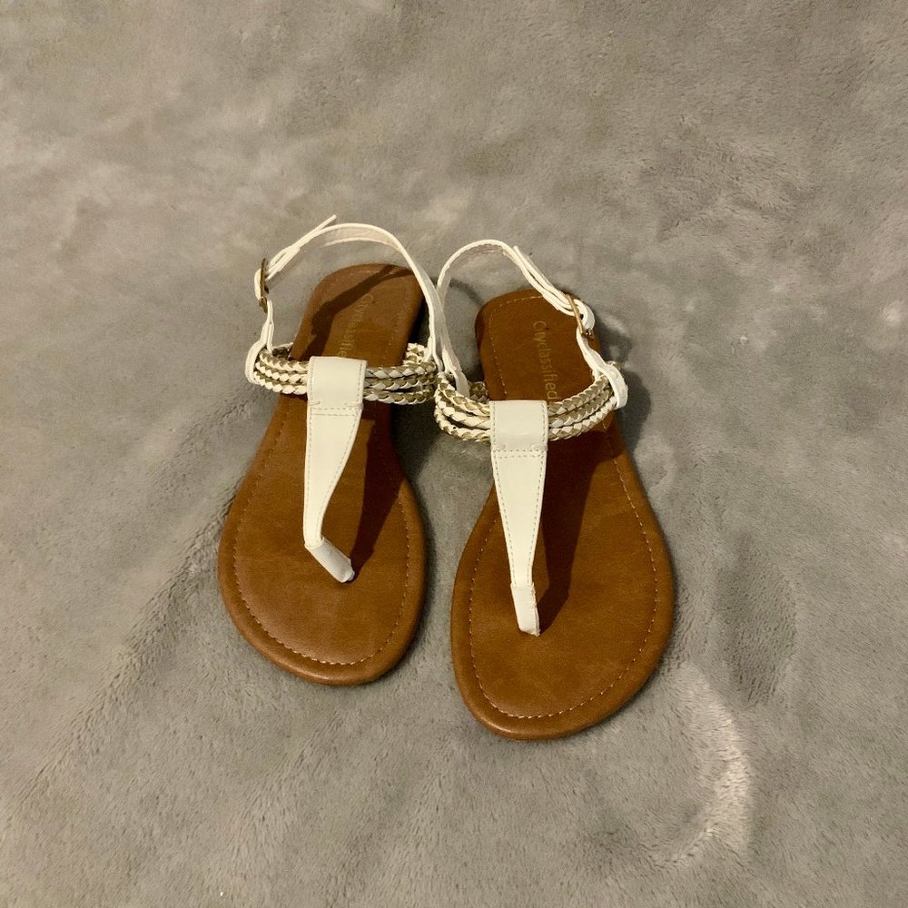 City Classified Braided T-Strap Sandals
